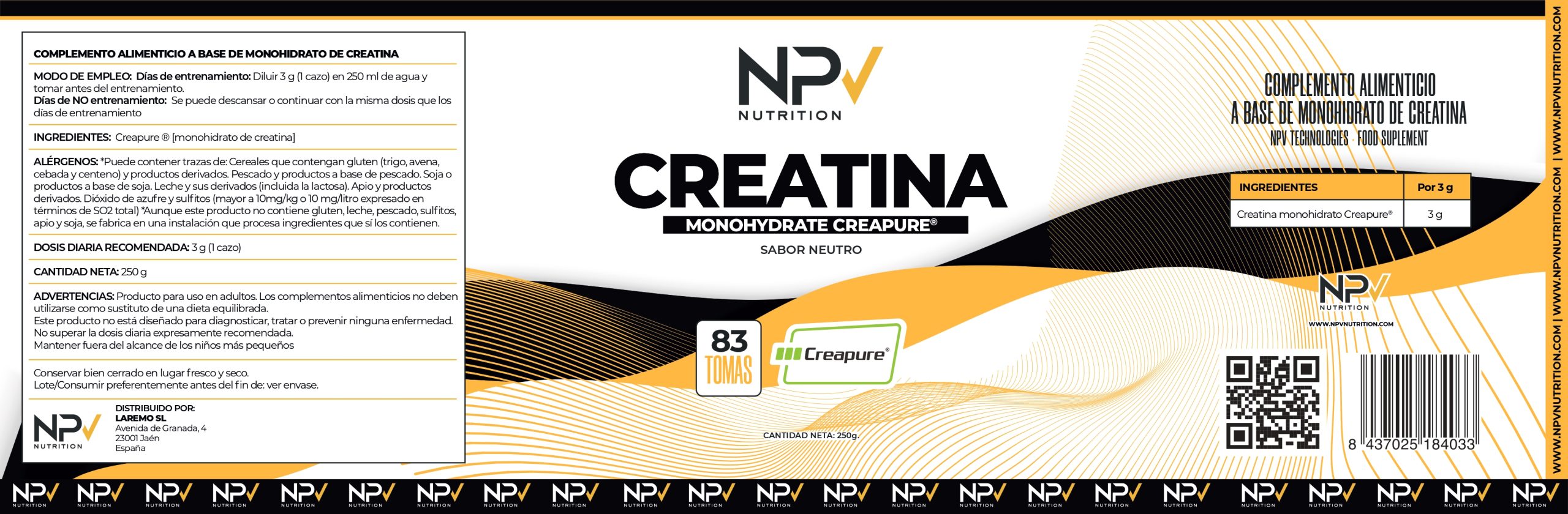 Creatina Creapure® NPV 250 gr Neutra - Imagen 2