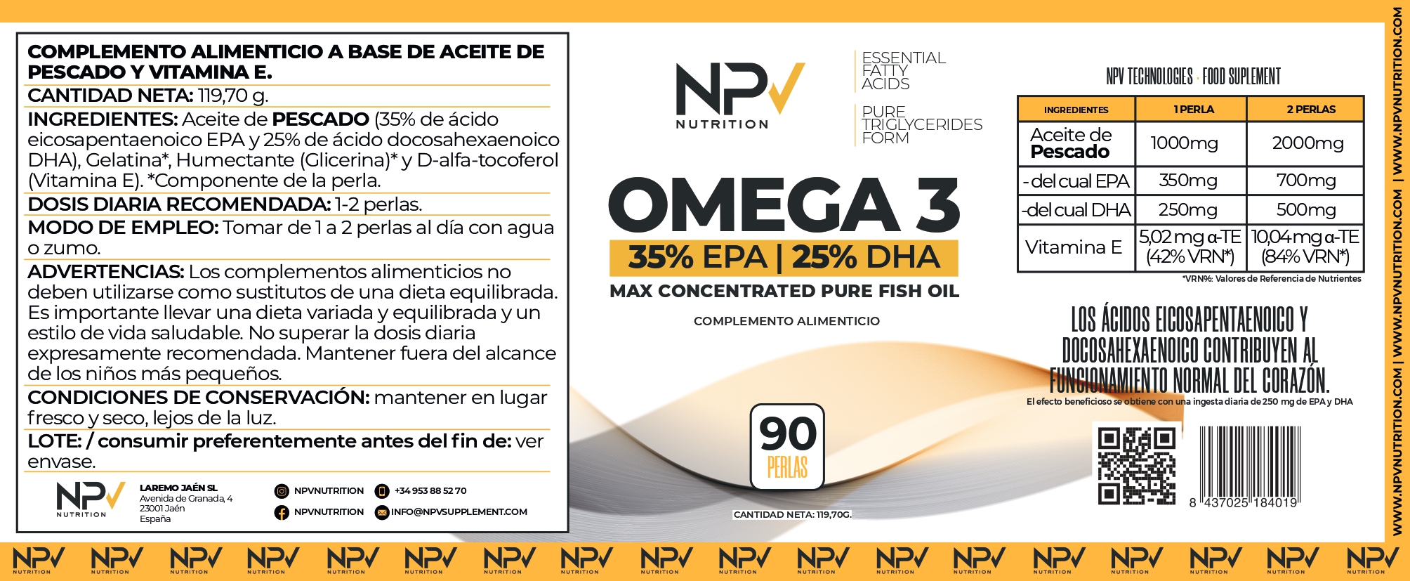 Omega-3   EPA DHA 1000 mg | NPV Nutrition - Imagen 2