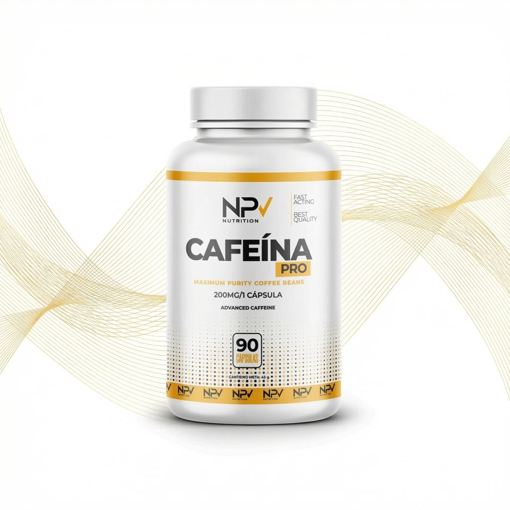 Cafeína 90 Vegan caps 200mg_cap NPV Nutrition
